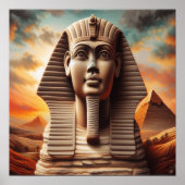 Giza Sphinx Hoofd met Piramides Egypte Reizen Poster (Voorkant)