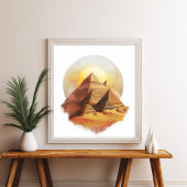 Gizeh Piramides Egypte Woestijn Sun Wall Art Poster