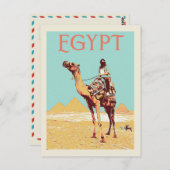 Gizeh, Pyramids met camelafbeelding Egyptische Pos Briefkaart (Voorkant / Achterkant)