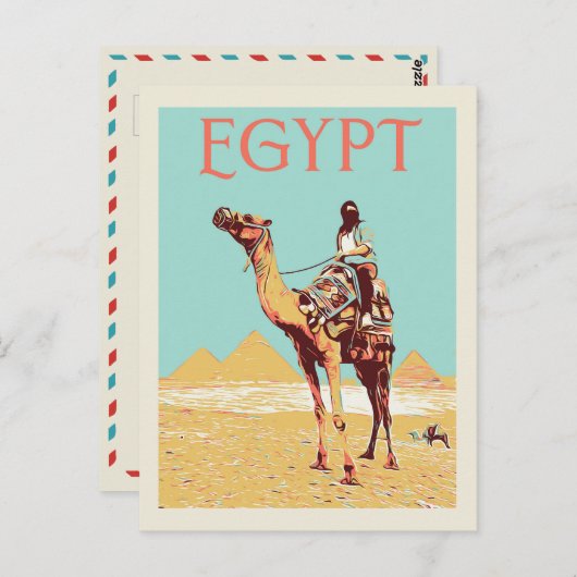 Gizeh, Pyramids met camelafbeelding Egyptische Pos Briefkaart (Voorkant / Achterkant)