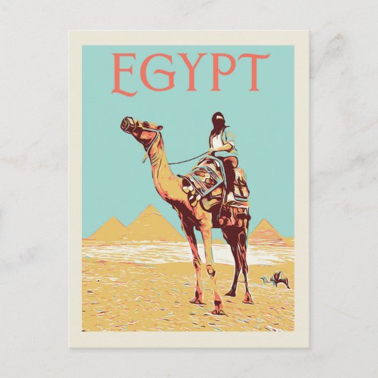 Gizeh, Pyramids met camelafbeelding Egyptische Pos Briefkaart (Voorkant)