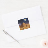 Gizepiramides en maan vierkante sticker (Envelop)