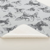 Gizmo Black & White Pattern Sherpa Deken (3/4)