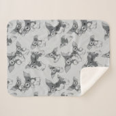 Gizmo Black & White Pattern Sherpa Deken (Voorkant (horizontaal))