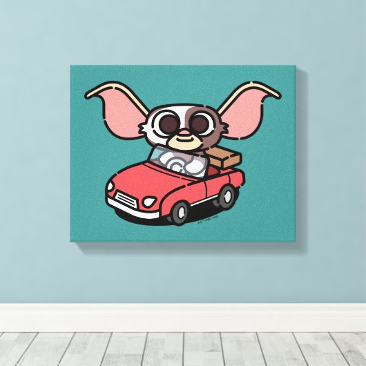 Gizmo | Cute Comic Driver Canvas Afdruk (Insitu (Houten vloer))