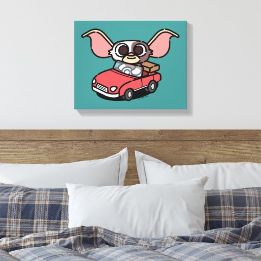 Gizmo | Cute Comic Driver Canvas Afdruk (Insitu (Slaapkamer))