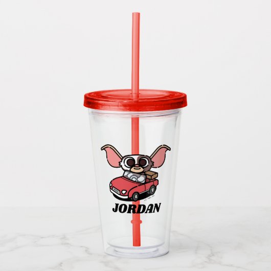 Gizmo | Cute Comic Driver | Jouw namen toevoegen Acryl Drinkbeker (Voorkant)