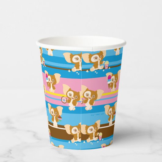 Gizmo | Cute Comic Pattern Papieren Bekers (Rechts)