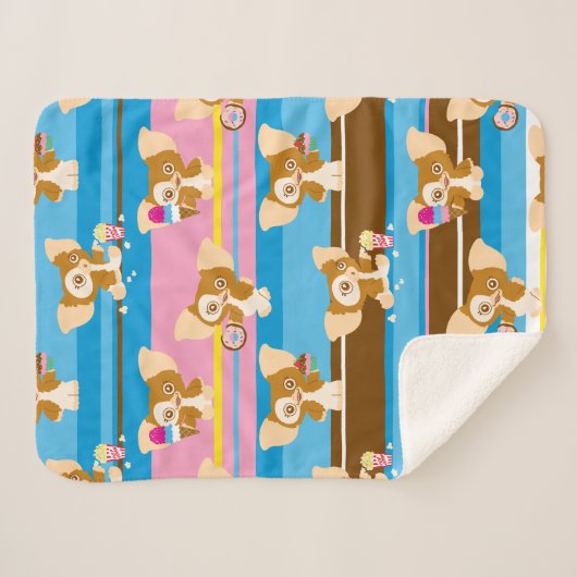 Gizmo | Cute Comic Pattern Sherpa Deken (Voorkant (horizontaal))