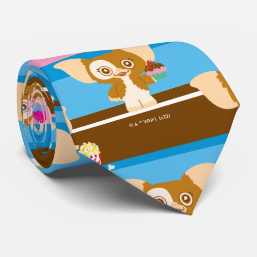 Gizmo | Cute Comic Pattern Stropdas (Opgerold)