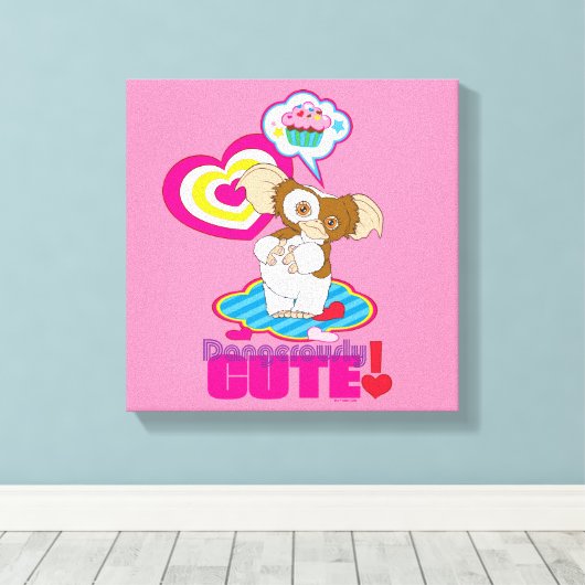 Gizmo | Dangereus Cute Canvas Afdruk (Insitu (Houten vloer))