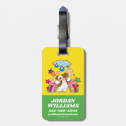 Gizmo | Dromen van regendruppels Bagagelabel (Achterkant verticaal)