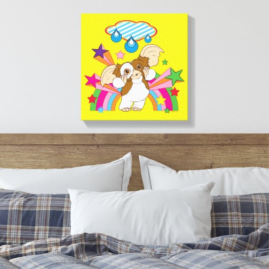 Gizmo | Dromen van regendruppels Canvas Afdruk (Insitu (Slaapkamer))