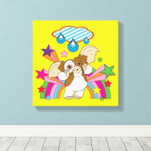 Gizmo | Dromen van regendruppels Canvas Afdruk (Insitu (Houten vloer))