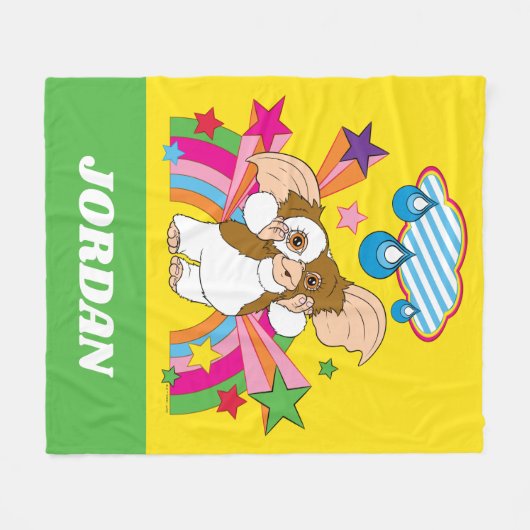 Gizmo | Dromen van regendruppels | Jouw namen toev Fleece Deken (Voorkant (Horizontaal))