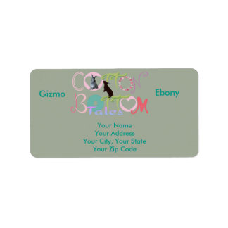 Gizmo & Ebony Cotton Bottom Tales Adresetiketten Etiket