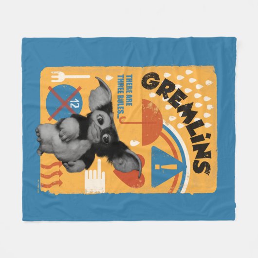 Gizmo | Er zijn drie regels Fleece Deken (Voorkant (Horizontaal))