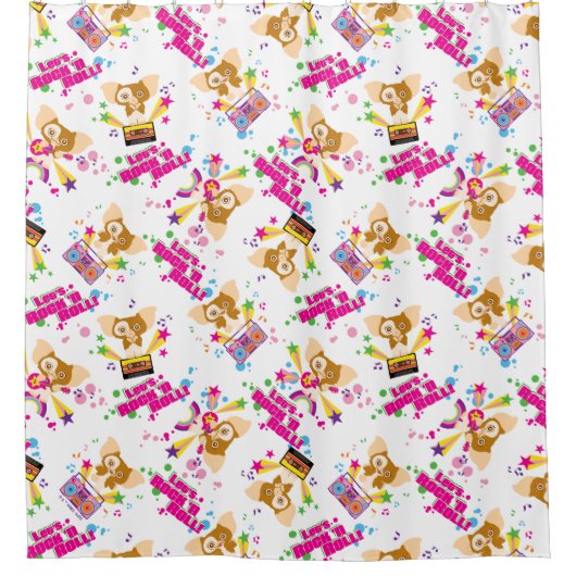 Gizmo | Laten we Rock'n Roll Pattern Douchegordijn (Voorkant)