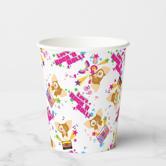 Gizmo | Laten we Rock'n Roll Pattern Papieren Bekers (Achterkant)
