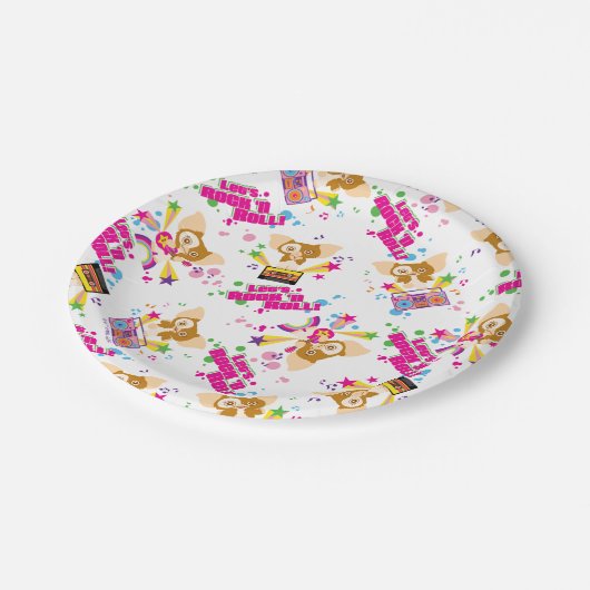 Gizmo | Laten we Rock'n Roll Pattern Papieren Bordje (Gekanteld)