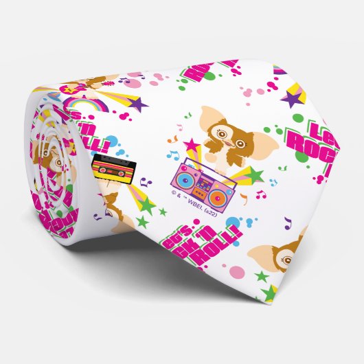 Gizmo | Laten we Rock'n Roll Pattern Stropdas (Opgerold)