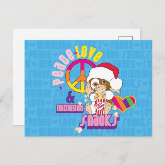 Gizmo | Peace Love & Midnight Snacks Briefkaart (Voorkant / Achterkant)