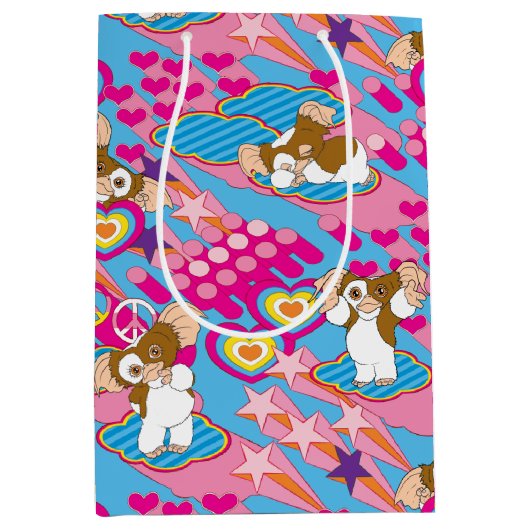 Gizmo | Pink Peace & Love Pattern Medium Cadeauzakje (Voorkant)