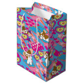 Gizmo | Pink Peace & Love Pattern Medium Cadeauzakje (Achterkant Gekanteld)