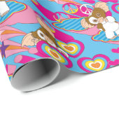 Gizmo | Roze vredes- en liefdespatroon Cadeaupapier (Rol Hoek)