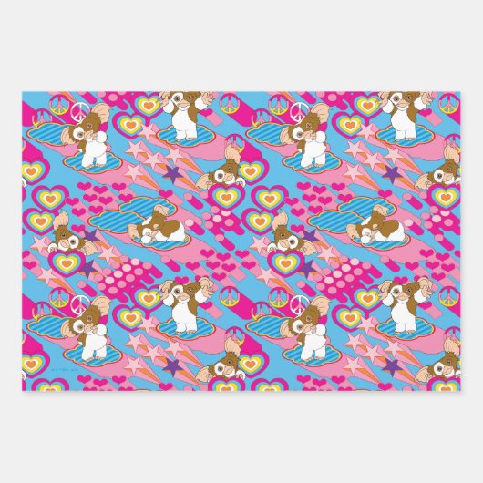 Gizmo | Roze vredes- en liefdespatroon Inpakpapier Vel (Voorkant)