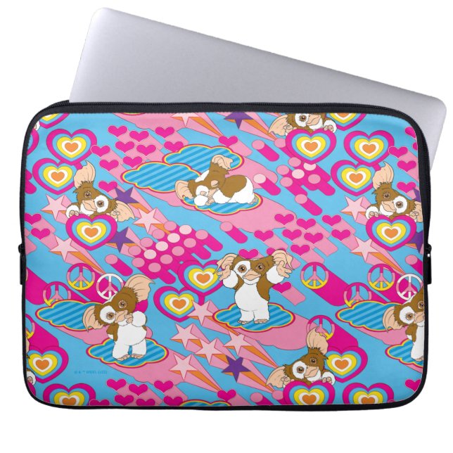 Gizmo | Roze vredes- en liefdespatroon Laptop Sleeve (Voorkant)