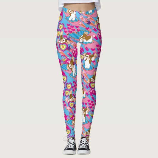 Gizmo | Roze vredes- en liefdespatroon Leggings (Voorkant)