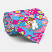 Gizmo | Roze vredes- en liefdespatroon Stropdas (Opgerold)