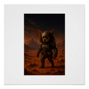 Gizmo the Predator on Mars Perfect Poster