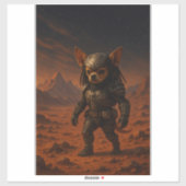 Gizmo the Predator on Mars Sticker (Vel)