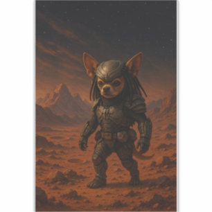 Gizmo the Predator on Mars Sticker