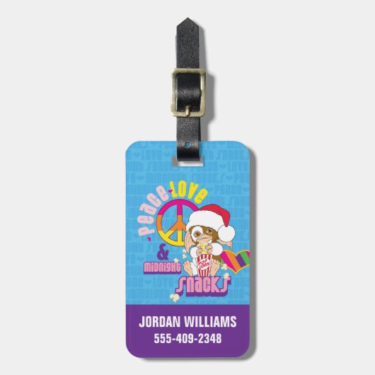 Gizmo | Vredesliefde en nachtelijke snacks Bagagelabel (Voorkant verticaal)