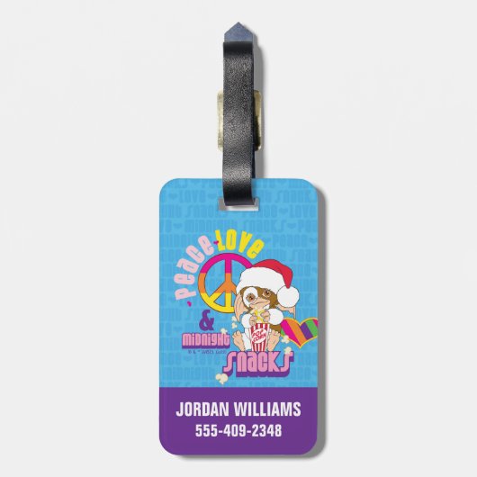 Gizmo | Vredesliefde en nachtelijke snacks Bagagelabel (Achterkant verticaal)