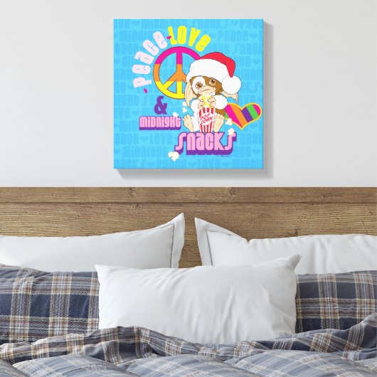 Gizmo | Vredesliefde en nachtelijke snacks Canvas Afdruk (Insitu (Slaapkamer))