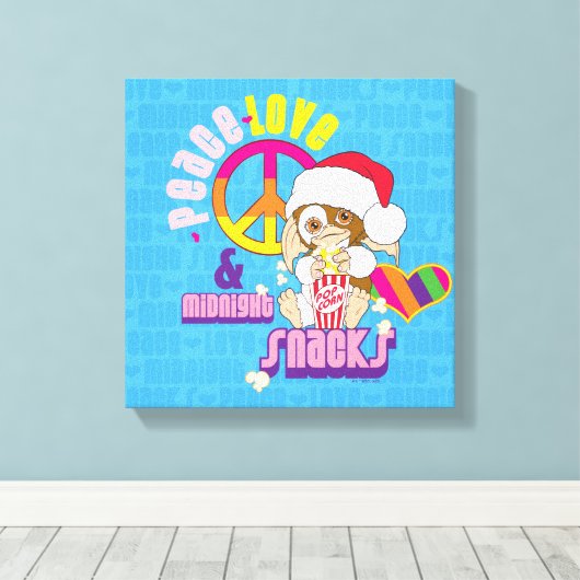 Gizmo | Vredesliefde en nachtelijke snacks Canvas Afdruk (Insitu (Houten vloer))