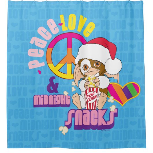 Gizmo | Vredesliefde en nachtelijke snacks Douchegordijn (Voorkant)