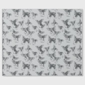 Gizmo | Zwart-wit patroon Cadeaupapier (Vlak)