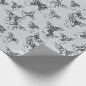 Gizmo | Zwart-wit patroon Cadeaupapier (Hoek)