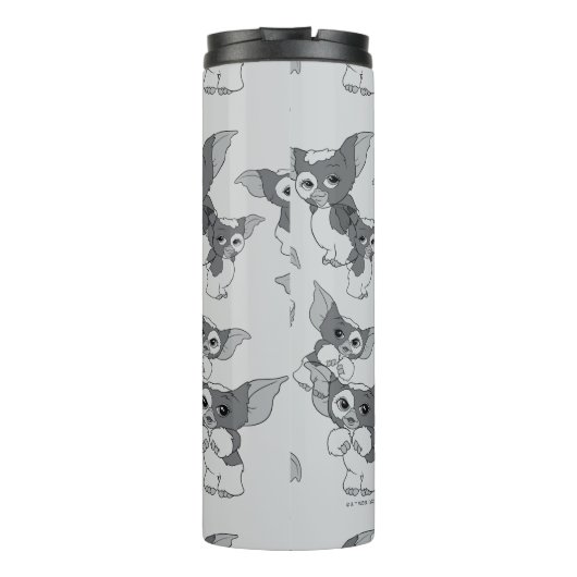 Gizmo | Zwart-wit patroon Thermosbeker (Achterkant)