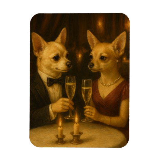 Gizmo's Romantic Dinner - Champagne & Love Magneet (Verticaal)
