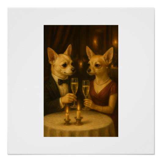 Gizmo's Romantic Dinner - Champagne & Love Perfect Poster (Voorkant)