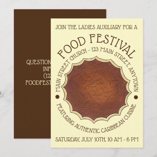 Gizzada Jamaican Caribbean Coconut Custard Tart Kaart (Voorkant / Achterkant)