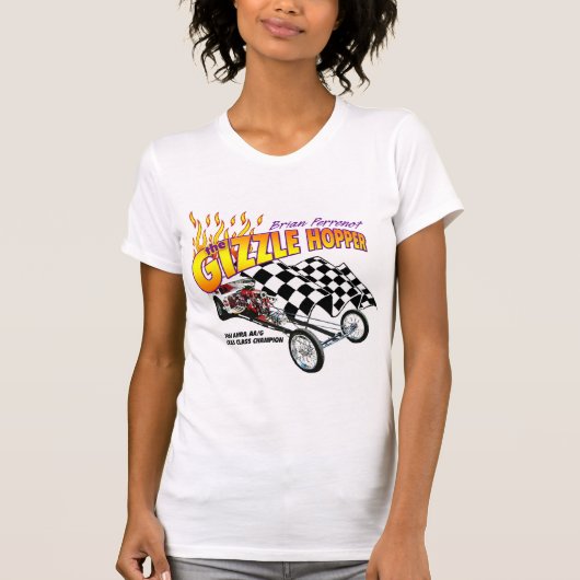 Gizzle Hopper-dames Twofer Sheer (gemonteerd) T-shirt (Voorkant)