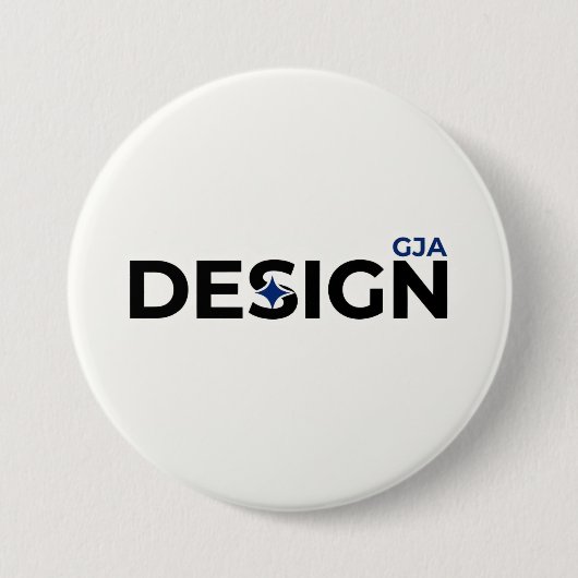 GJA Design Stijl Wit  Ronde Button 7,6 Cm (Voorkant)