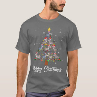 GJAw Donkey Christmas Tree Pajama Merry Xmas Donke T-shirt